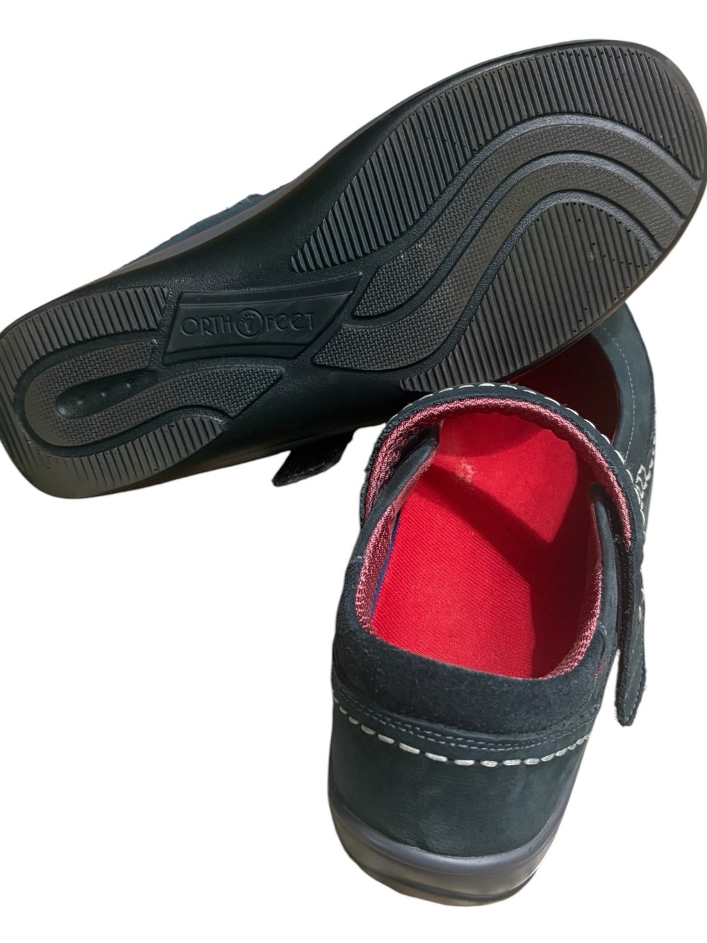 ORTHOFEET Athens Mary Jane Shoes with Red Interior in Dark Blue Size 8.5 - Picture 8 of 8